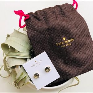 Kate Spade gray/brown small stud square earrings